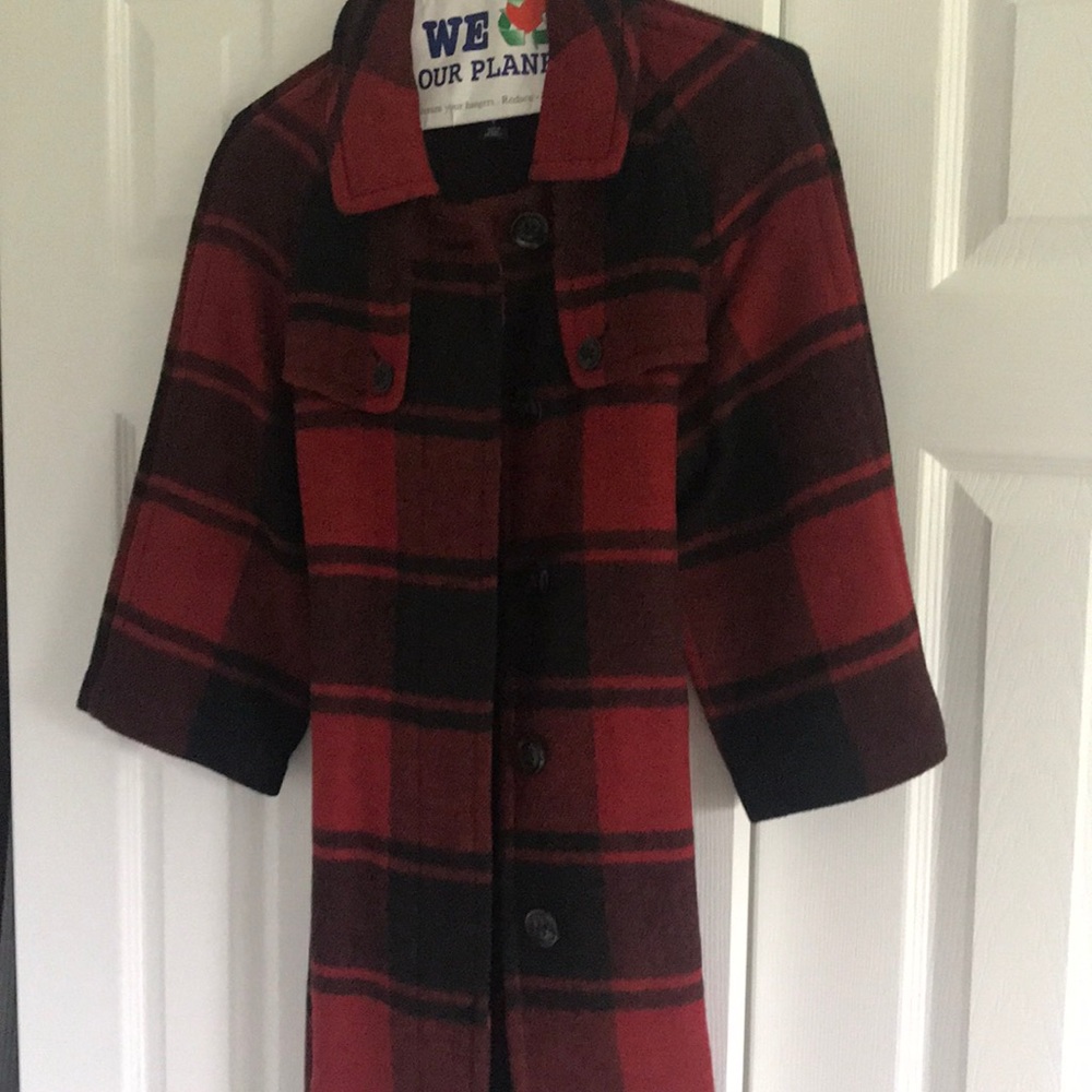 Black and Red Plaid Cape Coat